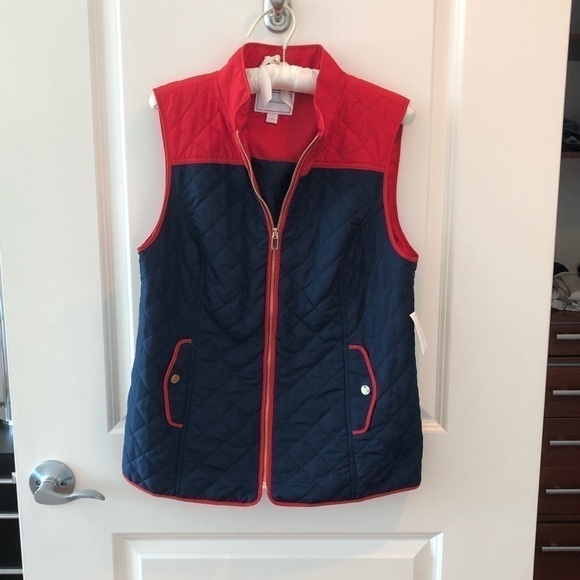 NWT Charter Club Color blocked Quilted Vest Size S - Picture 5 of 16